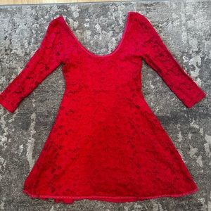 Free People Hot Pink Floral Lace Dress